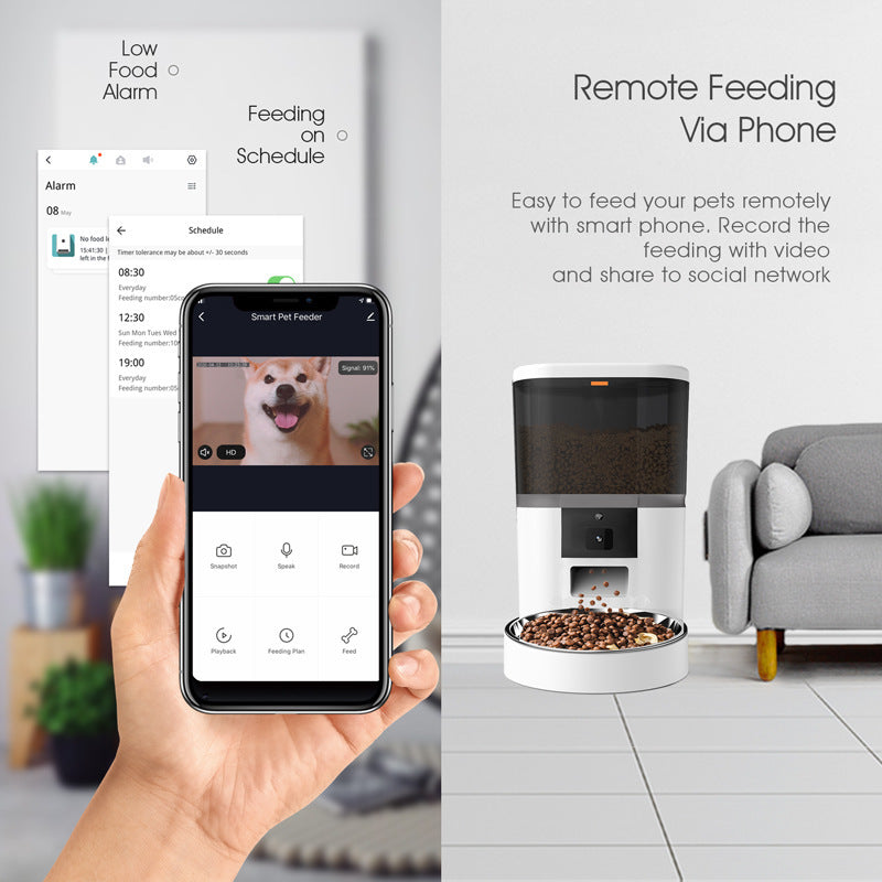 Watch Pets Eat and Play with Smart Feeder
