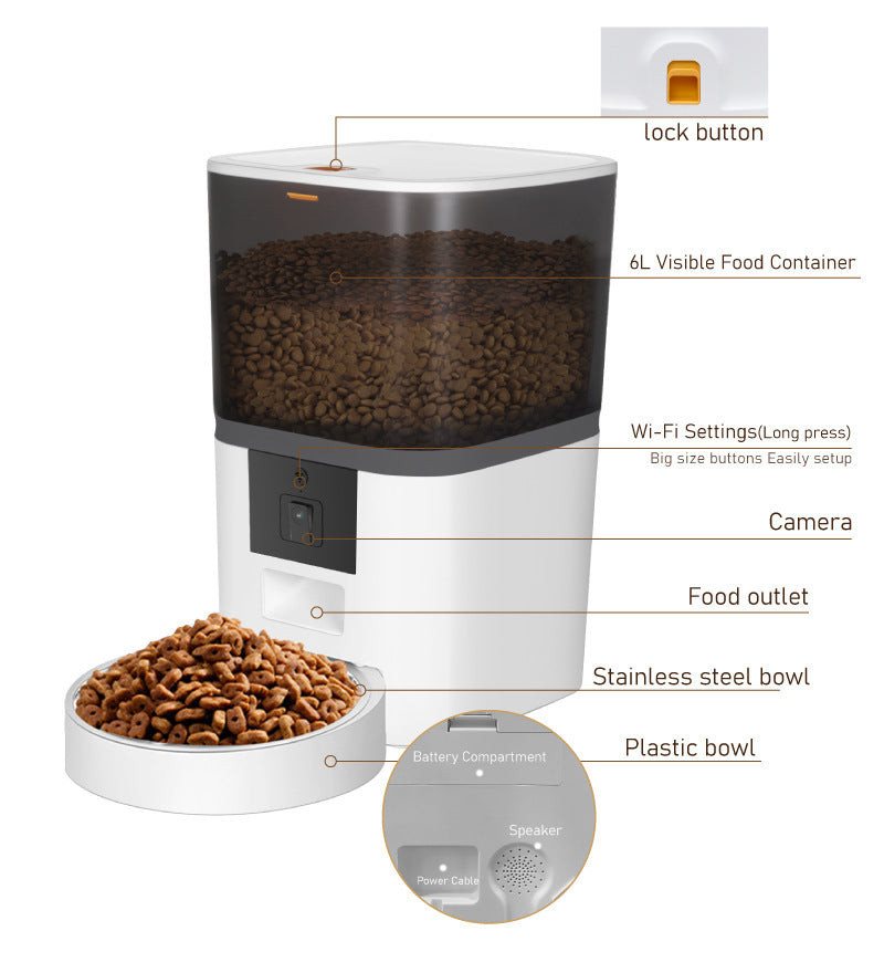 Watch Pets Eat and Play with Smart Feeder