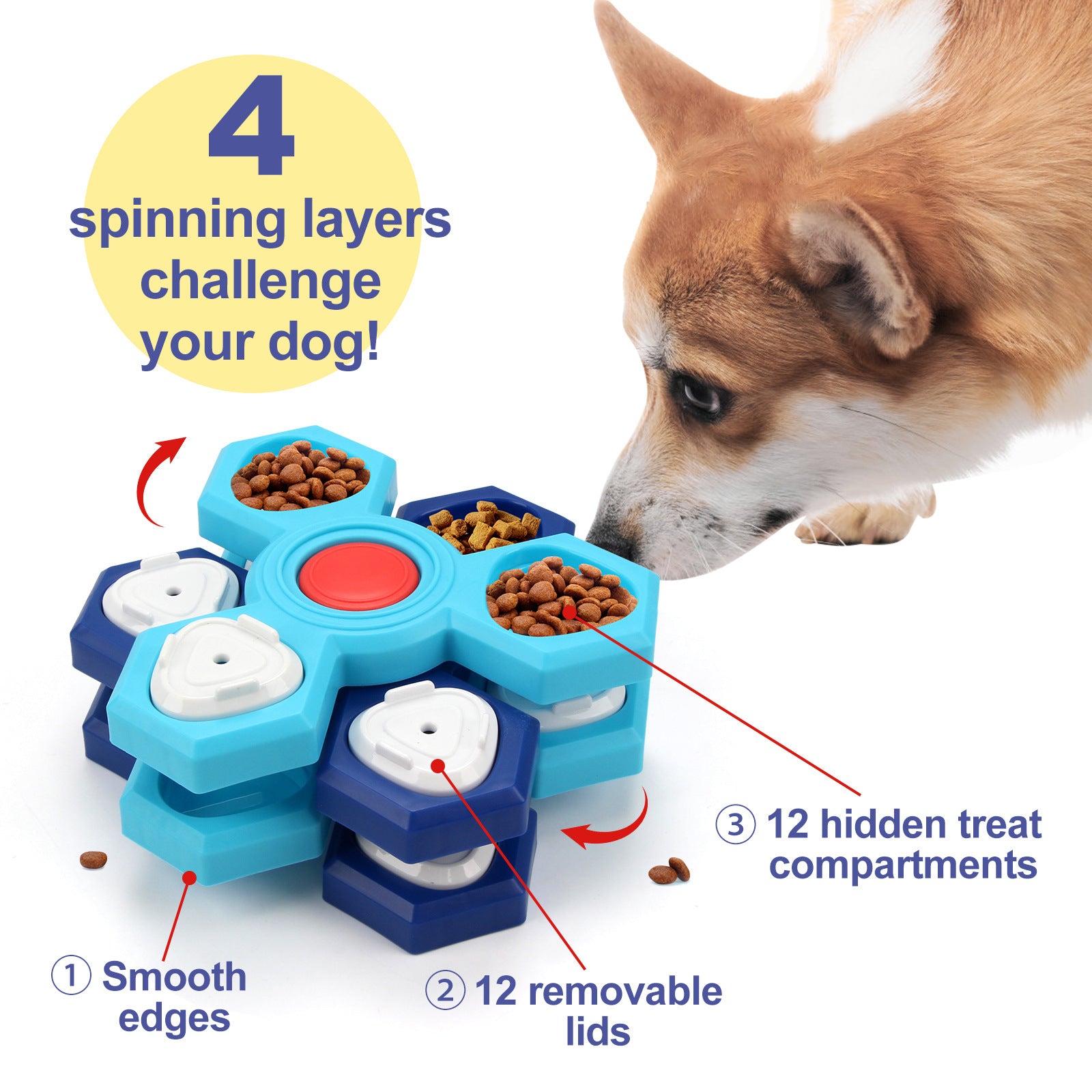 Fun 4-Layer Puzzle Bowl for Happy, Healthy Dogs